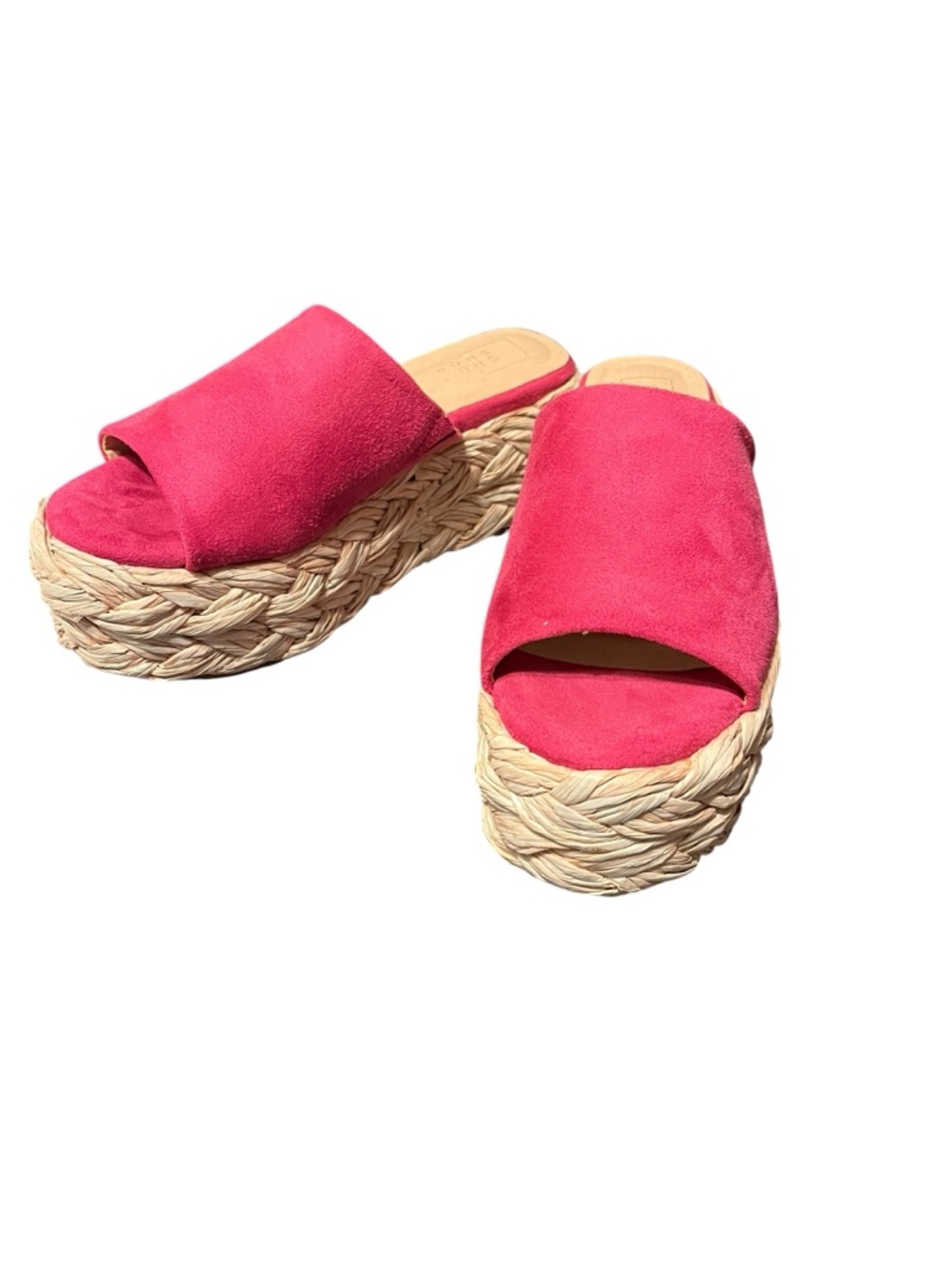 ShuShop Ibiza Magenta Suede Braided Platform Slide Sandals Size 7.5 New in Box